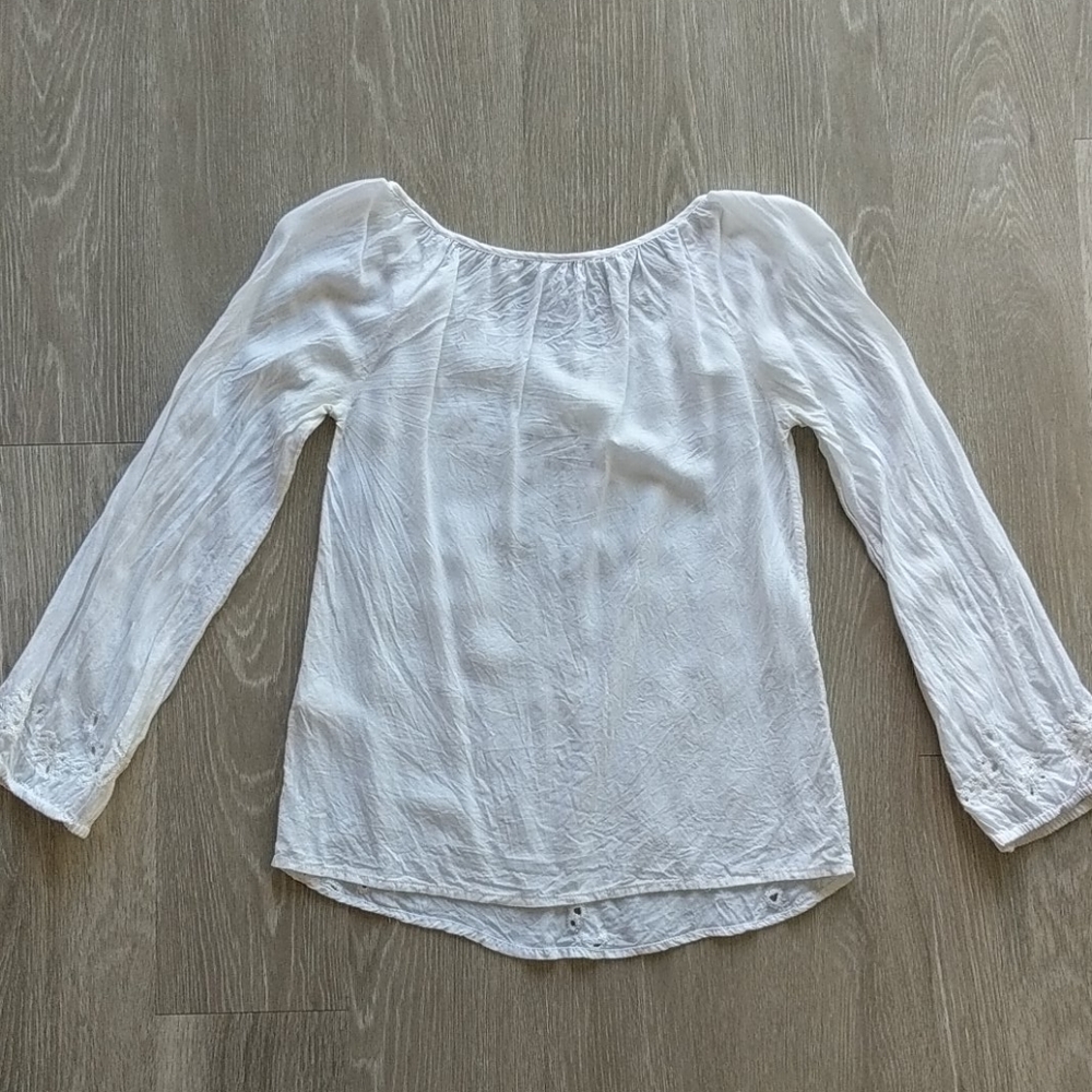 Lucky Brand White Long Sleeve Blouse - XS - Picture 3 of 5